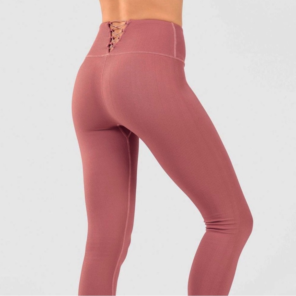 Fabletics High waisted seamless lace up leggings- limited edition no longer sold